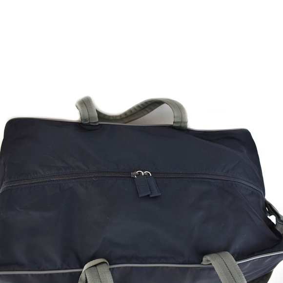PRADA "Linea Rossa": Navy Blue, Tessuto Nylon & Logo Duffel/Weekender Bag (td) - Picture 7 of 13